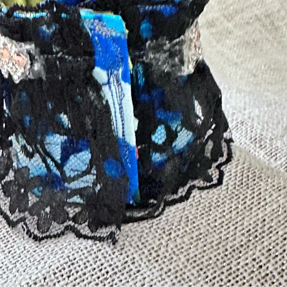 RUBYRUDI Cuff Bracelet Handcrafted OOAK Fabric Embellished Artisan Wearable Art